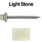 #9 x 2" Stainless Steel Metal Roofing Screws - Hex Washer Head - Self-Piercing (SP) tip metal to wood. EPDM washer. Colored head.