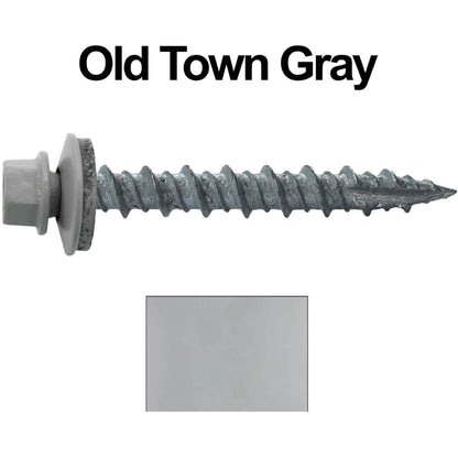 #10 x 1-1/2" Metal ROOFING SCREWS - Hex Washer Head - Self starting/self tapping - EPDM washer. Colored head.