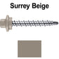 #10 x 1-1/2" Stainless Steel Mini Driller Sheet Metal Roofing Screw - Hex Washer Cap - Self starting metal to wood siding screws - EPDM washer. Colored head.