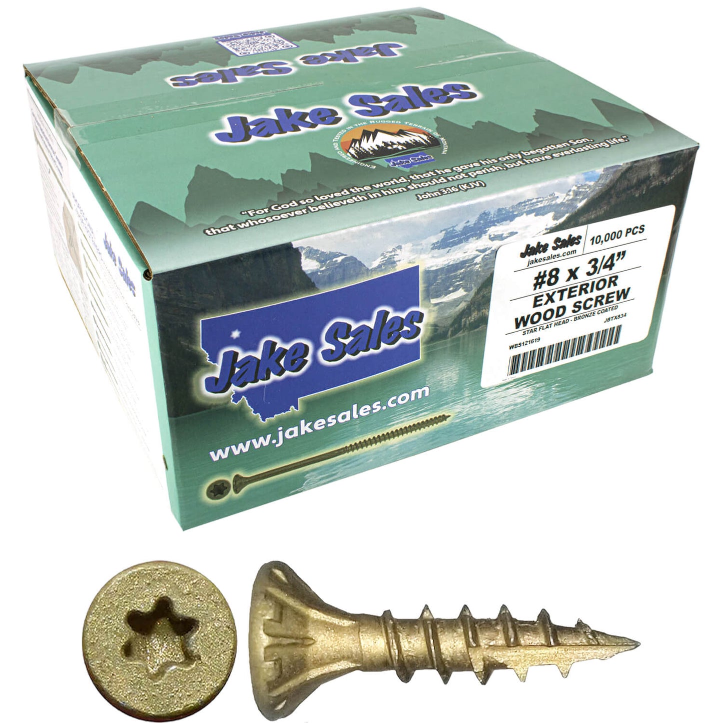 #8 x 3/4" - 2" Bronze Exterior Coated Wood Screw Torx/Star Drive Head - Multipurpose Exterior Coated Torx/Star Drive Wood Screws