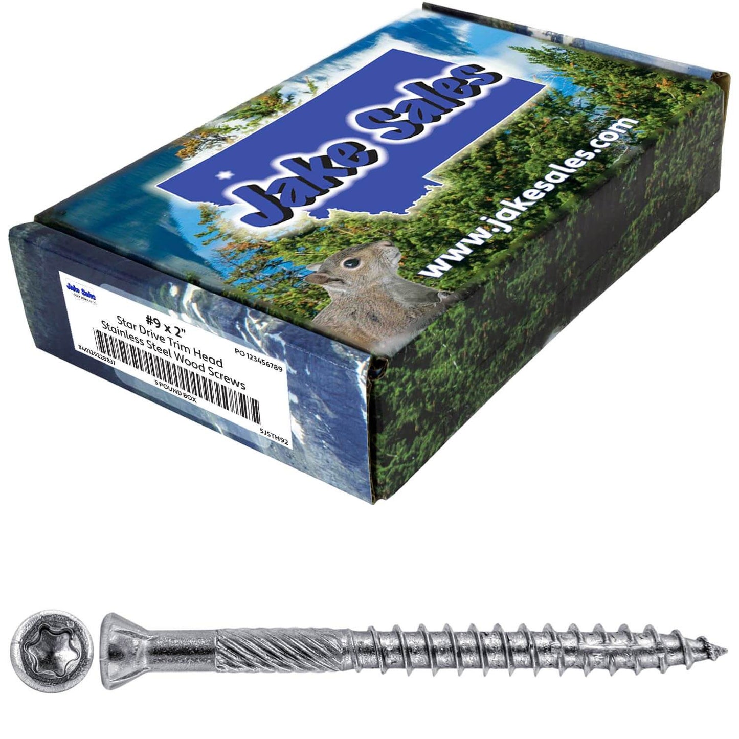 #9 Silver Star Stainless Steel TRIM HEAD Screw Torx/Star Head  - Stainless Steel TRIM HEAD Wood Screws