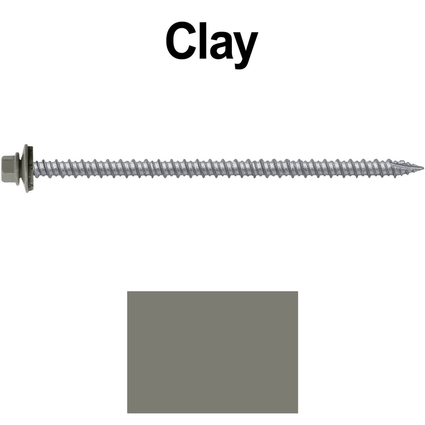 #10 x 4" Metal ROOFING SCREWS - Hex Washer Head - Self starting/self tapping - EPDM washer. Colored head.