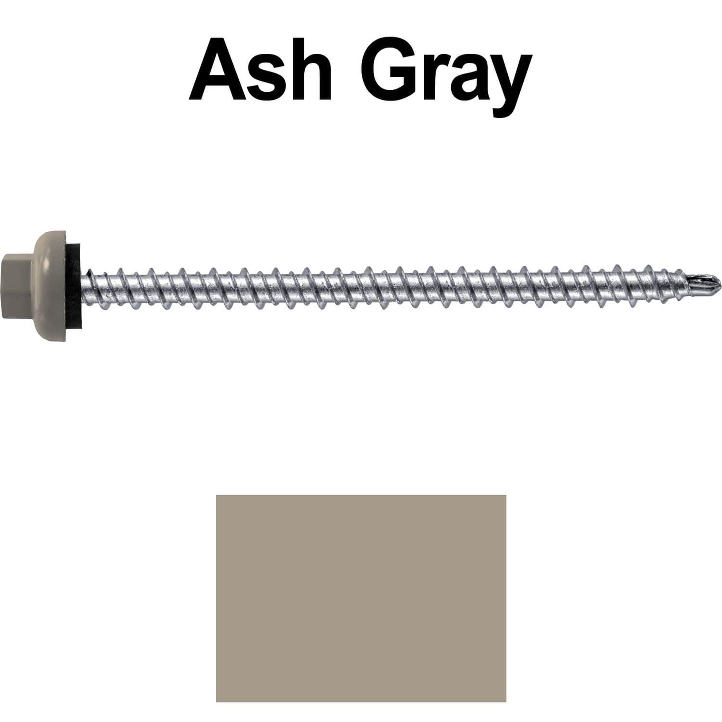 10 X 3" Zinc Aluminum Cap MINI-DRILLER Roofing Screws HI-LO THREAD Zinc Plated Carbon Steel Shank - EPDM Washer - Colored head