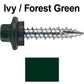 10 x 1" - STAINLESS HEX / ZINC Sheet Metal Roof Screw. Self starting metal to wood siding screws. EPDM washer. Colored head.