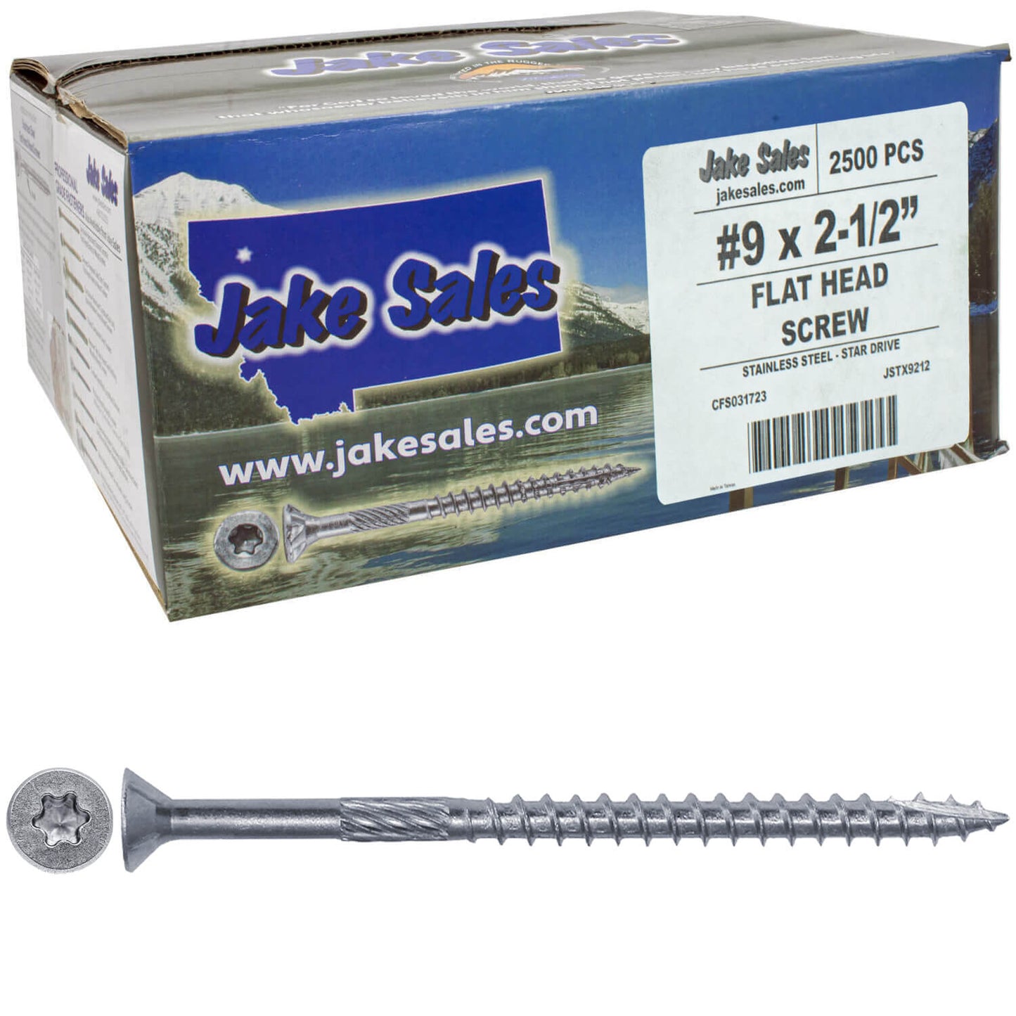 #9 Silver Star Stainless Steel Wood Screw Torx/Star Drive Head - Grade 300 Series Stainless Steel Torx/Star Drive Wood Screws
