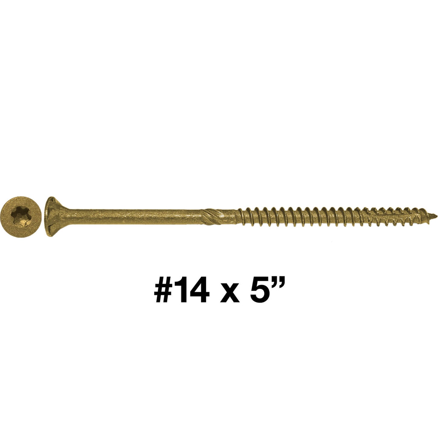 #14 Bronze Exterior Coated Wood Screws - Extra Long Bronze Wood Screw with Torx/Star Drive Head - Multipurpose Torx/Star Drive Wood Screws