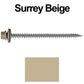 #9 x 3" Stainless Steel Metal Roofing Screws - Hex Washer Head - Self starting/self tapping - EPDM washer. Colored head.