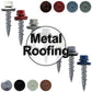 #10 x 1" Metal ROOFING SCREWS - Hex Washer Head - Self starting/self tapping - EPDM washer. Colored head.