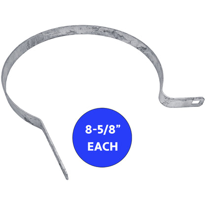 Tension Band for Chain Link Fence - Manufactured from Galvanized Steel to Prevent Rust. Tension Bands Wrap Around the Pipe on the Fence and Attach to a Tension Bar Holding the Chain Link Mesh