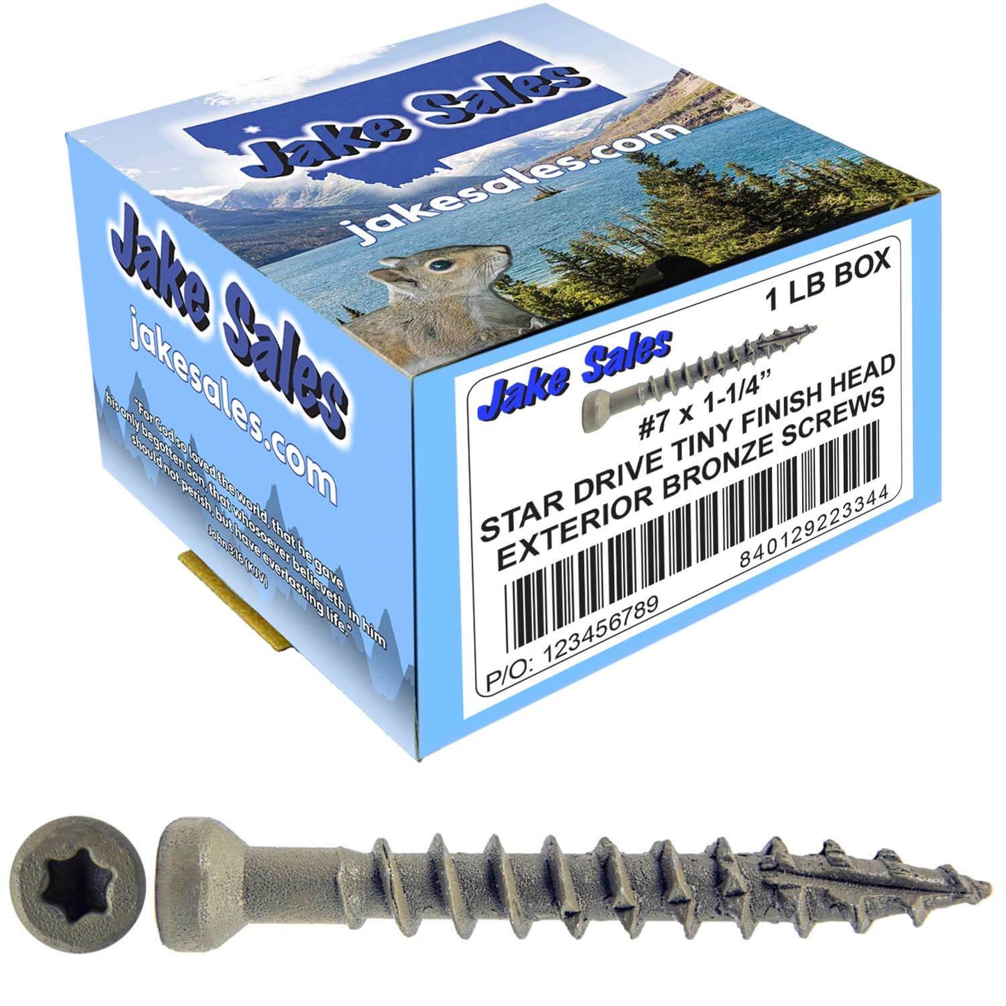 Bronze Coated Multipurpose Wood Screw - Torx/Star Drive - Tiny Finish Head - Exterior Coated - ACQ Compatible - 1-1/4" to 3"