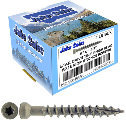 Bronze Coated Multipurpose Wood Screw - Torx/Star Drive - Tiny Finish Head - Exterior Coated - ACQ Compatible - 1-1/4" to 3"