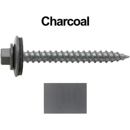 #12 x 2" RE-GRIP METAL ROOFING SCREWS - Hex Washer Head - Self starting/self tapping - EPDM washer. Colored head.