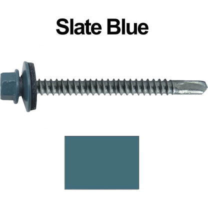 #12 X 3" Metal to Metal Type #3 Roofing Screws - Hex Washer Head - Self starting/self tapping - 5/8" EPDM washer. Colored head.
