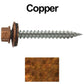 #9 x 1-1/2" Stainless Steel Metal Roofing Screws - Hex Washer Head - Self-Piercing (SP) tip metal to wood siding screws. EPDM washer. Colored head.