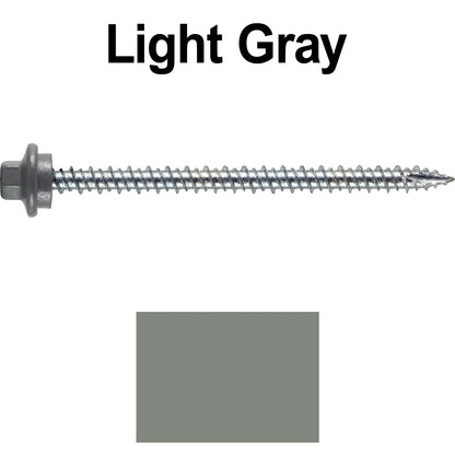 10 x 3” - STAINLESS HEX / ZINC Sheet Metal Roof Screw. Self starting metal to wood siding screws. EPDM washer. Colored head.