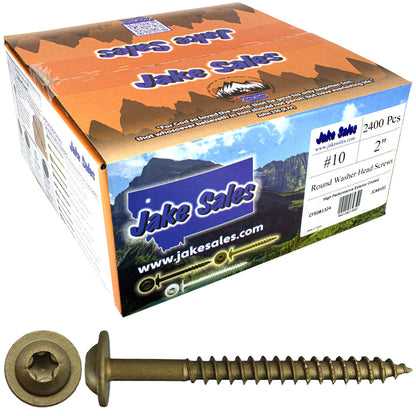 #10 Round Washer (Modified Truss) Head Screw Torx/Star Drive Head Wood Screw, Multipurpose Wood Screws for Construction, Cabinets and Furniture.
