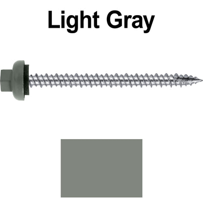 10 X 2-1/2" HI-LO Zinc Aluminum Cap Metal Roofing Screws - Hex Washer Head - Self starting/self tapping - EPDM washer. Colored head.