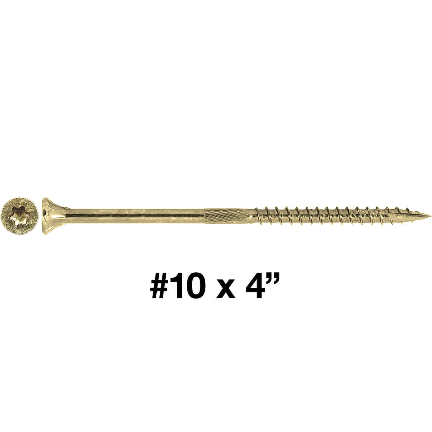 #10 Yellow Zinc Coated General Purpose Wood Screws. Torx/Star Drive Head - Multipurpose Torx/Star Drive Wood Screws