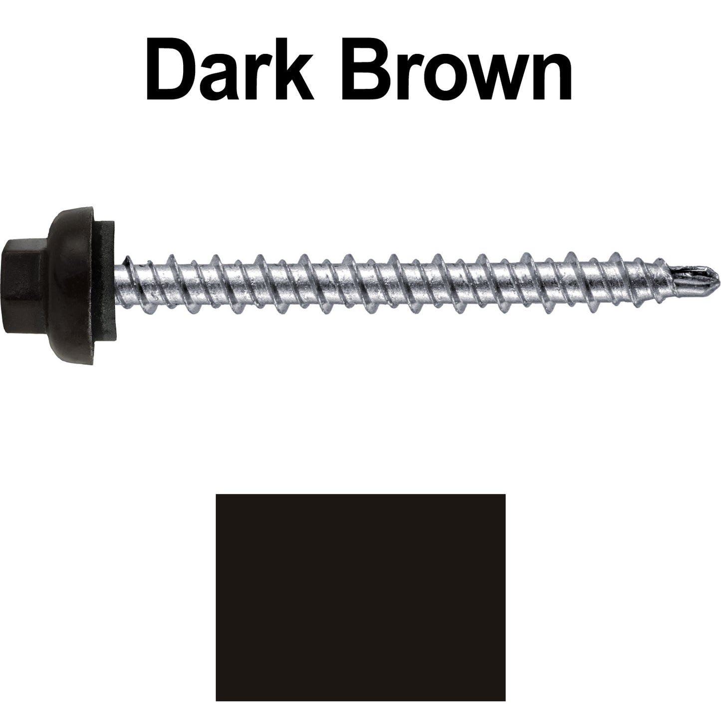 10 X 2” Zinc Aluminum Cap MINI-DRILLER Roofing Screws HI-LO THREAD Zinc Plated Carbon Steel Shank - EPDM Washer - Colored head