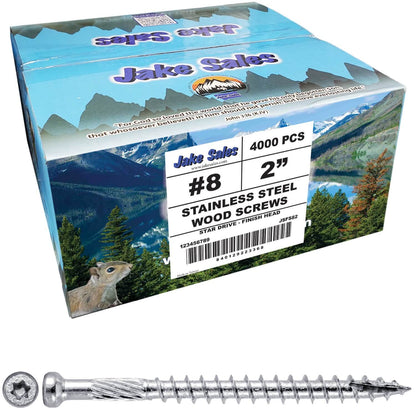 Finish Head Stainless Steel Wood Screw - Marine Grade 316 Stainless Steel for Exterior and Interior Use