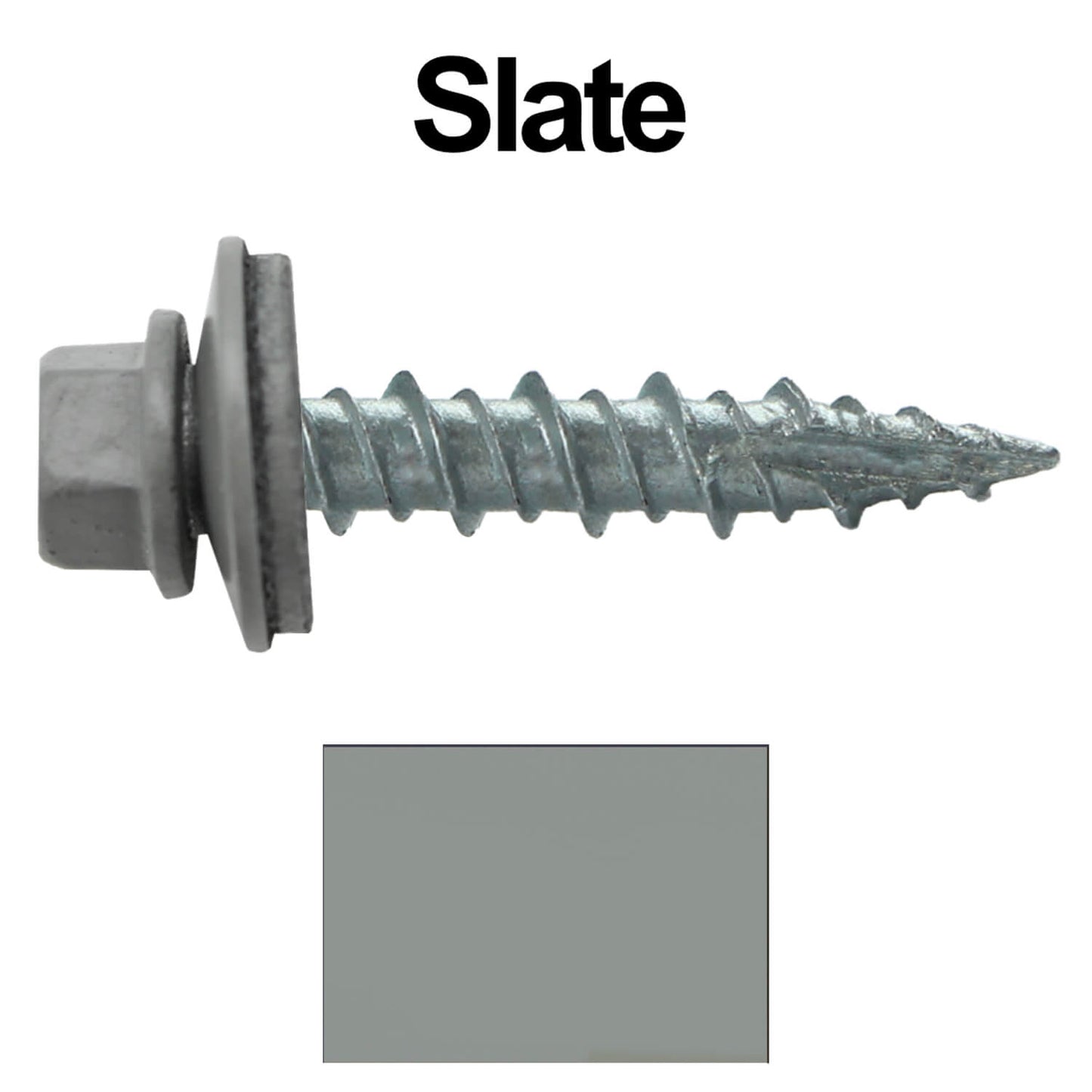 #10 x 1" Metal ROOFING SCREWS - Hex Washer Head - Self starting/self tapping - EPDM washer. Colored head.