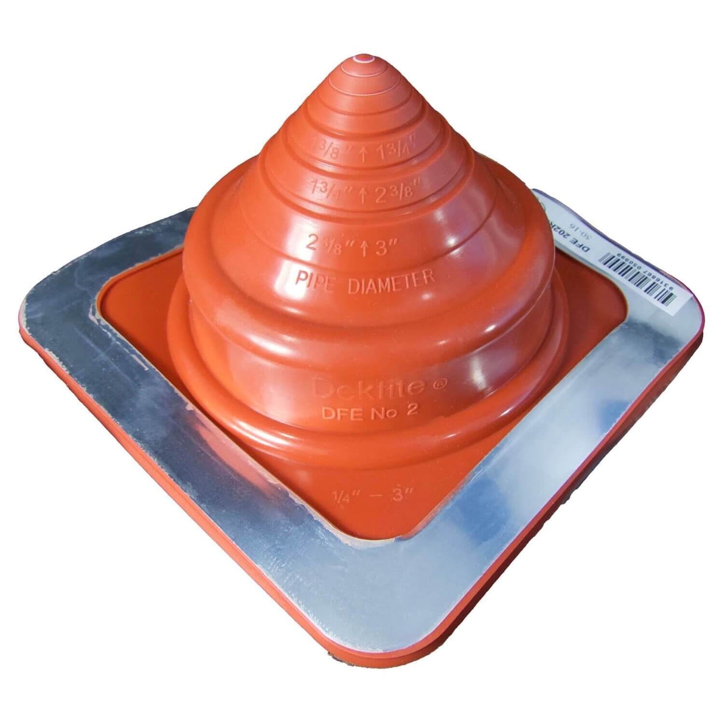 Dektite Red Silicone High-Temp Square-Base Flashing - 392°F Metal Roof Boot