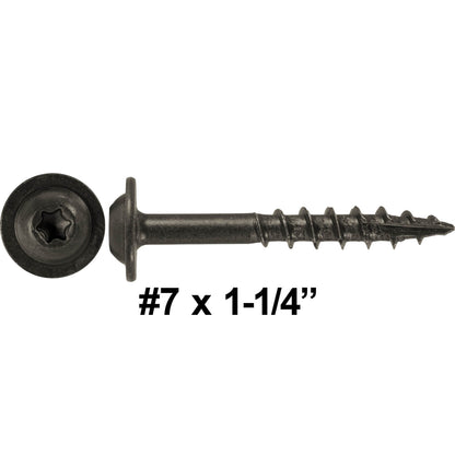 #7 Interior / Exterior Coated Round Head - Wood Screw with Torx/Star Drive Head.