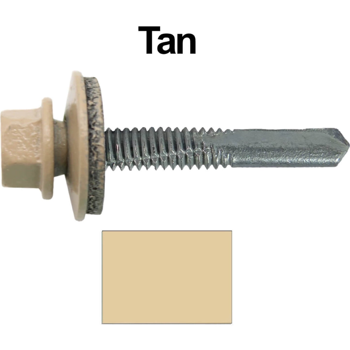 #12 x 1-1/2" Metal to Metal Type #5  Hex Head Drill Point Metal to Metal Roofing Screws. 9/16" EPDM Washer (250 Screws)