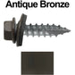 #14 x 1"  Metal ROOFING SCREWS - Hex Washer Head - Self starting/self tapping - EPDM washer. Colored head.