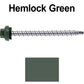 10 X 2-1/2" Zinc Aluminum Cap MINI-DRILLER Roofing Screws HI-LO THREAD Zinc Plated Carbon Steel Shank - EPDM Washer - Colored head