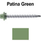#10 x 2" Stainless Steel Mini Driller Sheet Metal Roofing Screw - Hex Washer Cap - Self starting metal to wood siding screws - EPDM washer. Colored head.
