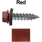 #14 x 1"  Metal ROOFING SCREWS - Hex Washer Head - Self starting/self tapping - EPDM washer. Colored head.