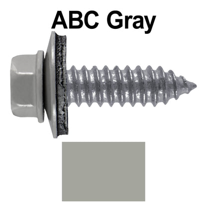 17 x 1"  Metal Roofing Screws - Metal Panel to Metal Purlins and Recovery Screws - Hex Washer Head - EPDM washer.