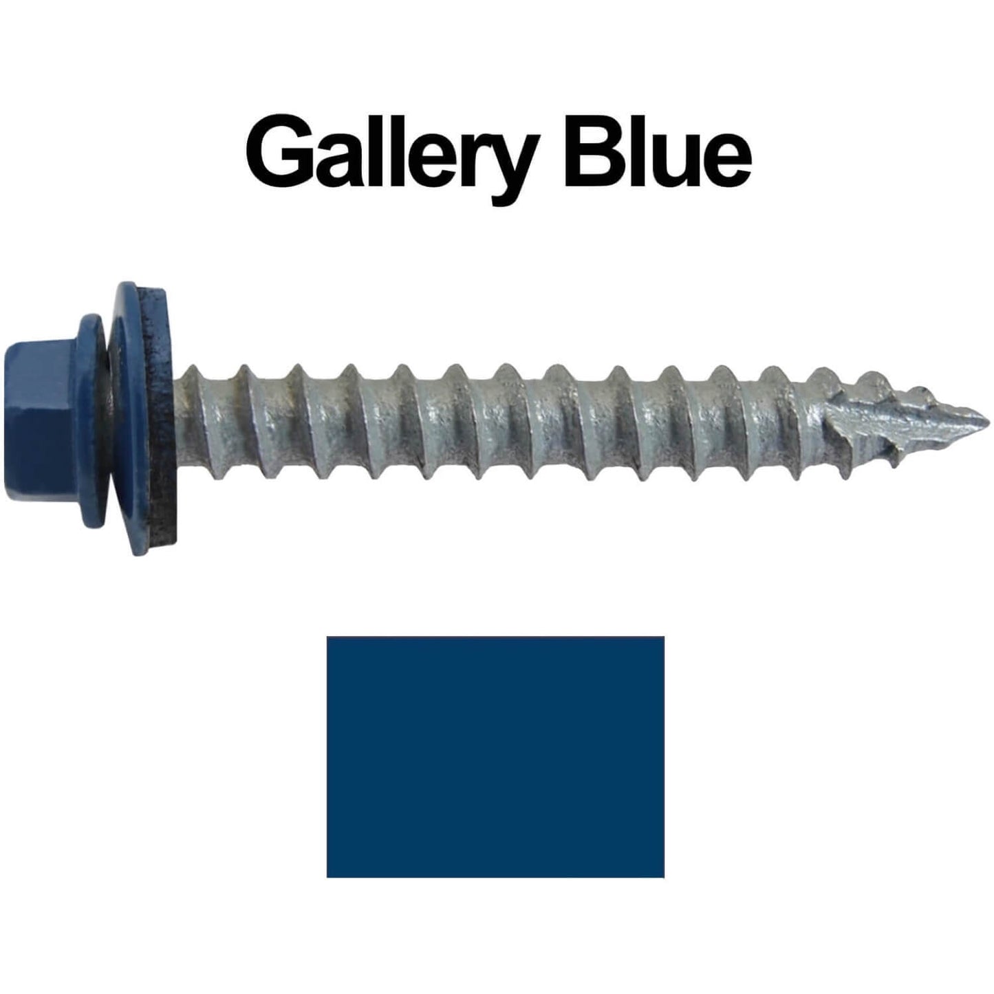 #14 x 2" Metal ROOFING SCREWS - Hex Washer Head - Self starting/self tapping - EPDM washer. Colored head.