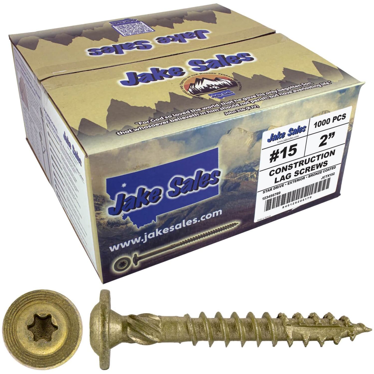 #15 Construction Lag Screw Exterior Coated Torx/Star Drive Heavy Duty Structural Lag Screw - Modified Truss Washer Head