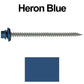 #9 x 3" Stainless Steel Metal Roofing Screws - Hex Washer Head - Self starting/self tapping - EPDM washer. Colored head.
