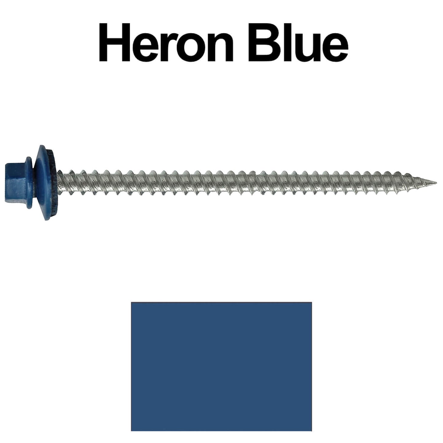 #9 x 3" Stainless Steel Metal Roofing Screws - Hex Washer Head - Self starting/self tapping - EPDM washer. Colored head.