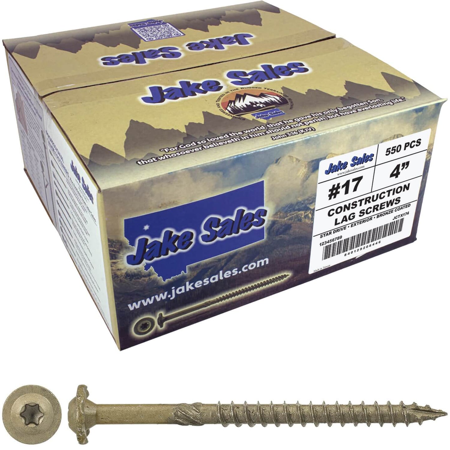 #17 Construction Lag Screw Exterior Coated Torx/Star Drive Heavy Duty Structural Lag - Modified Truss Washer Head