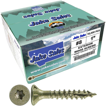 #8 x 3/4" - 2" Bronze Exterior Coated Wood Screw Torx/Star Drive Head - Multipurpose Exterior Coated Torx/Star Drive Wood Screws