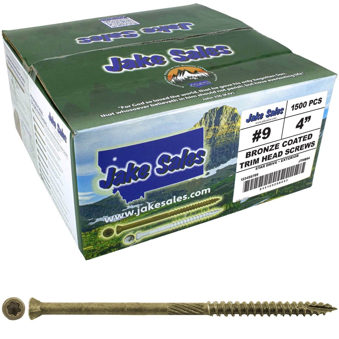 #9 Bronze Star Trim Head Wood Screw Torx/Star Drive Head - Multipurpose Exterior Coated Torx/Star Drive Wood Screws