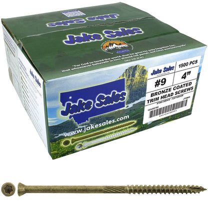 #9 Bronze Star Trim Head Wood Screw Torx/Star Drive Head - Multipurpose Exterior Coated Torx/Star Drive Wood Screws