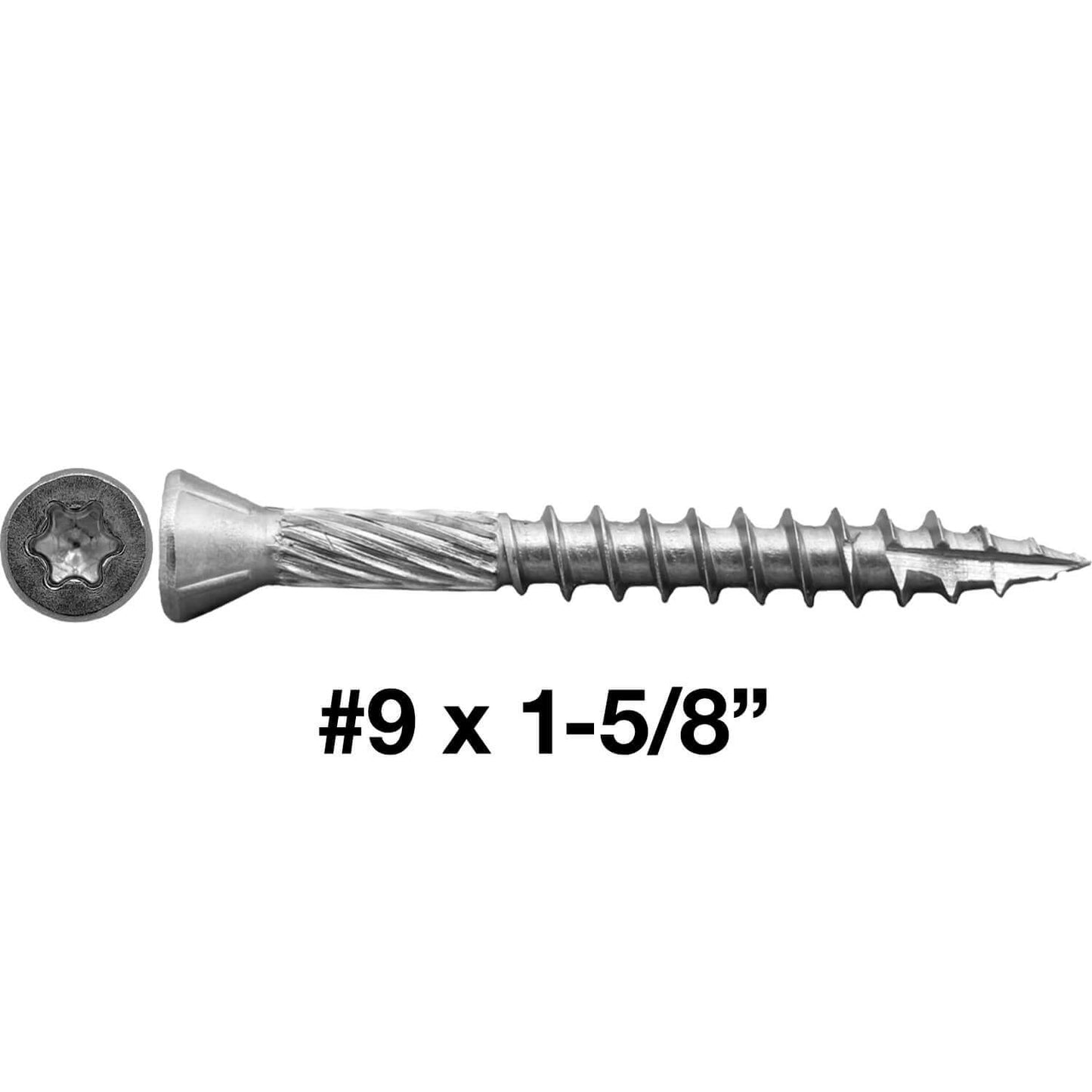 #9 Silver Star Stainless Steel TRIM HEAD Screw Torx/Star Head  - Stainless Steel TRIM HEAD Wood Screws