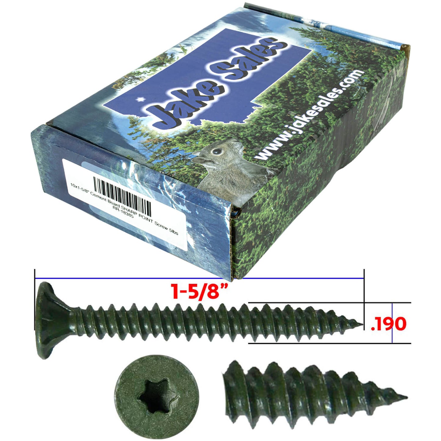 #10 Cement Board Torx/Star Head Screws SHARP POINT for Fastening Cement Backer Board/Cement Board/Tile Board - Torx/Star - T-25 Torx Head