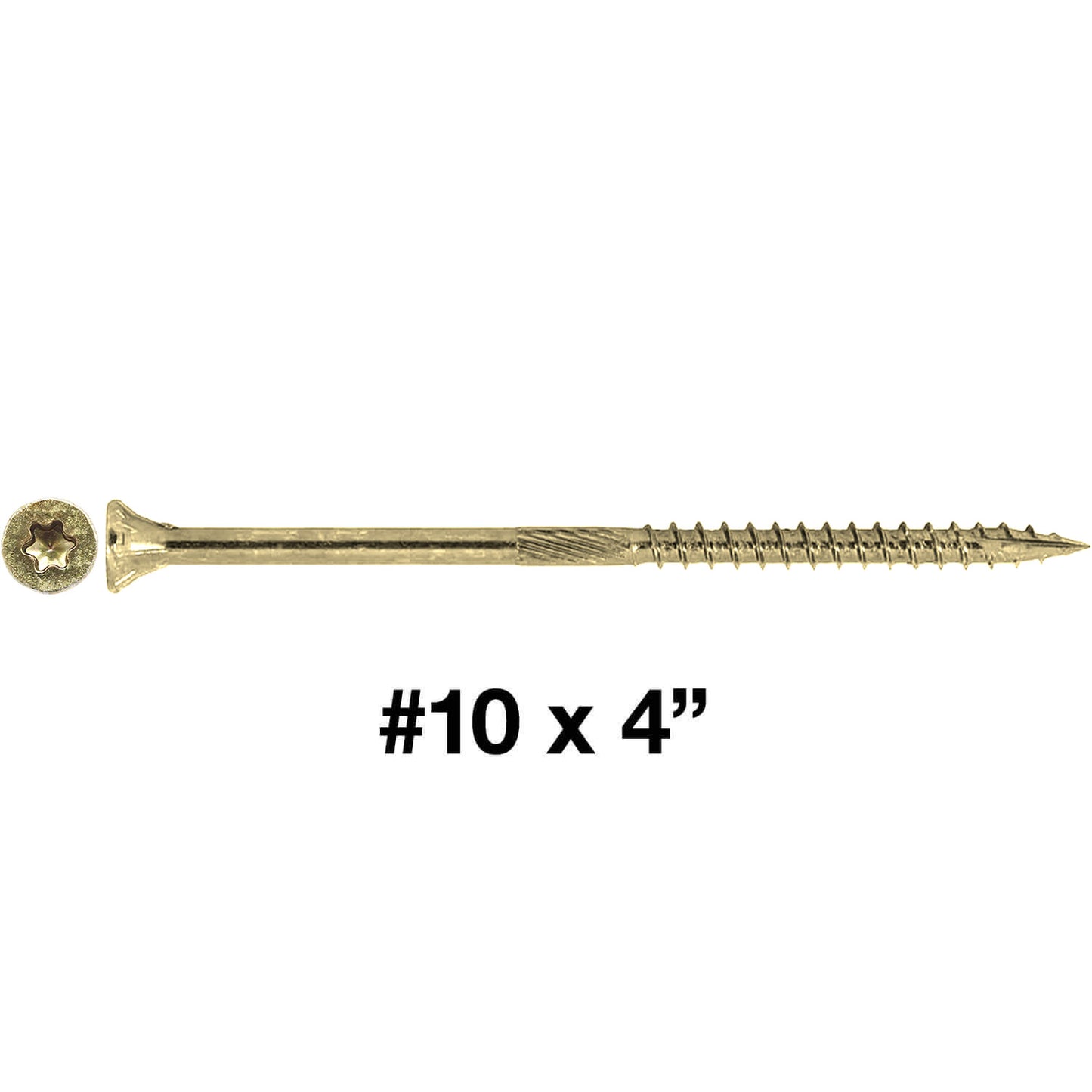 #10 Gold Star/Torx Drive Zinc Coated T-25 Flat Head Wood Screws