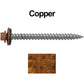 12 x 2-1/2" Metal ROOFING SCREWS - Hex Washer Head - Self starting/self tapping - EPDM washer. Colored head.