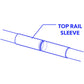 Top Rail Sleeve fits Over top rail to join together another top rail of equal diameter. Top Rail Sleeves can also be called a chain link fence Top Rail Connector or Top Rail Adapter