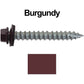 #14 x 2" Metal ROOFING SCREWS - Hex Washer Head - Self starting/self tapping - EPDM washer. Colored head.