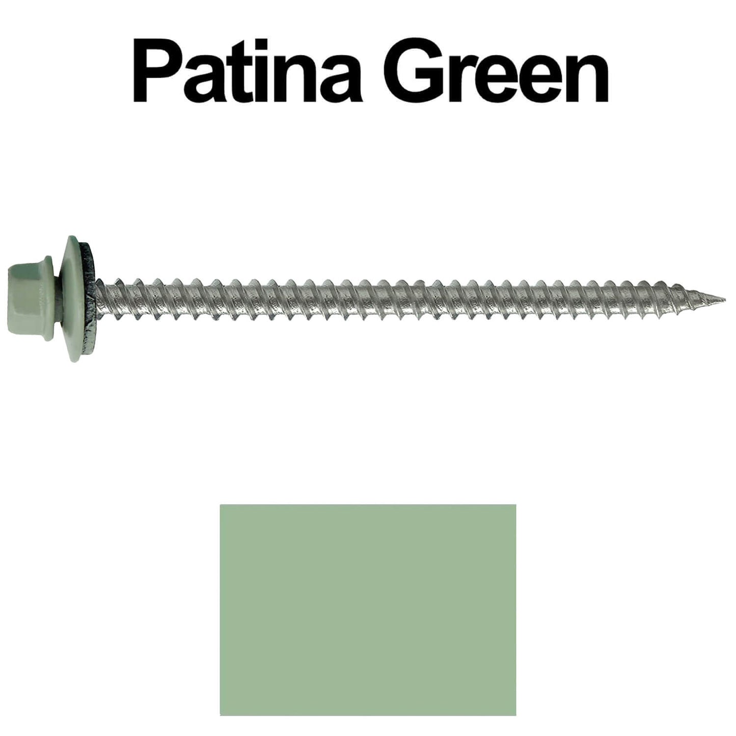 #9 x 3" Stainless Steel Metal Roofing Screws - Hex Washer Head - Self starting/self tapping - EPDM washer. Colored head.
