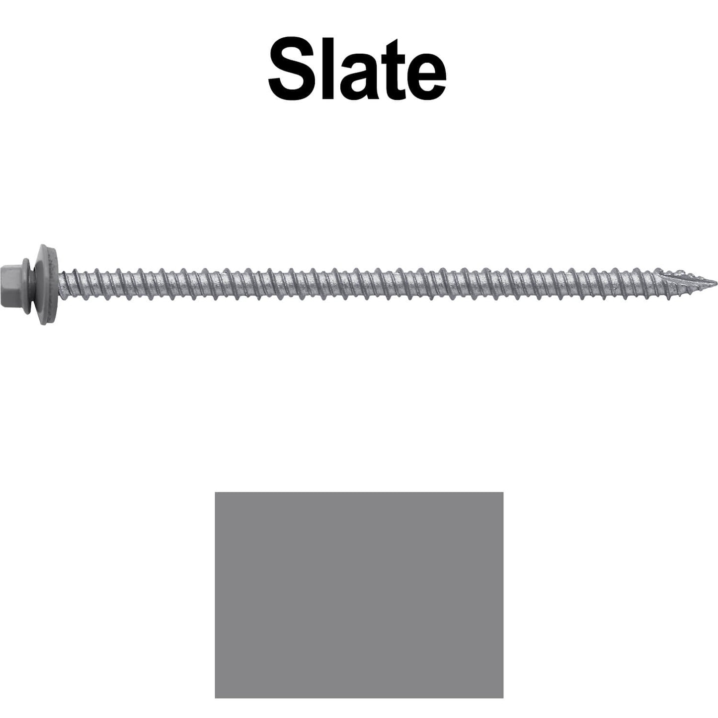 #10 x 4" Metal ROOFING SCREWS - Hex Washer Head - Self starting/self tapping - EPDM washer. Colored head.