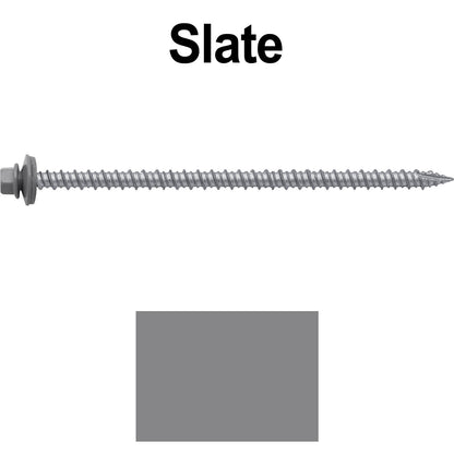 #10 x 4" Metal ROOFING SCREWS - Hex Washer Head - Self starting/self tapping - EPDM washer. Colored head.